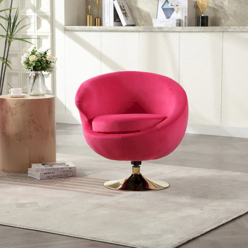 Fauteuils d'appoint pivotants à 360 degrés en velours côté gauche