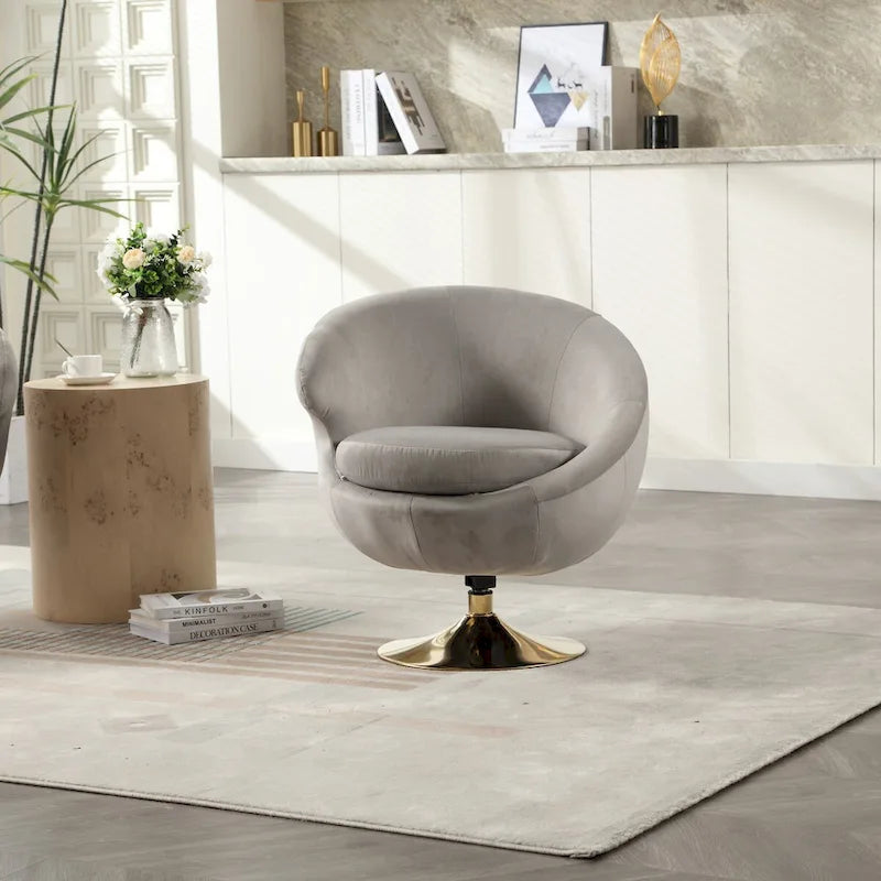Fauteuils d'appoint pivotants à 360 degrés en velours côté gauche