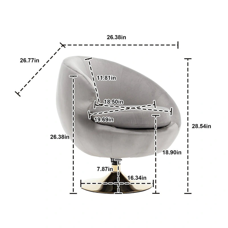 Fauteuils d'appoint pivotants à 360 degrés en velours côté gauche