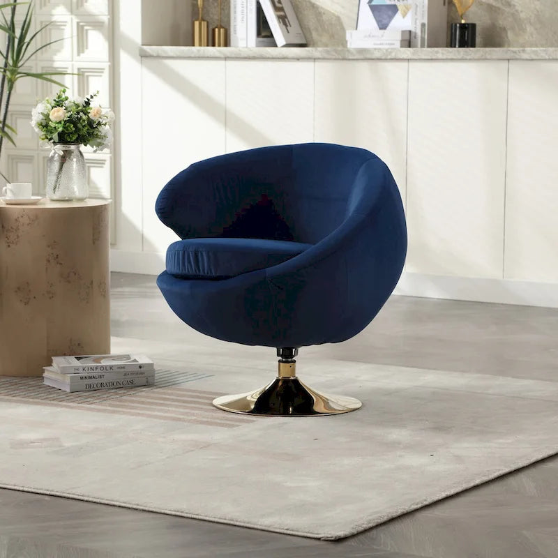 Fauteuils d'appoint pivotants à 360 degrés en velours côté gauche