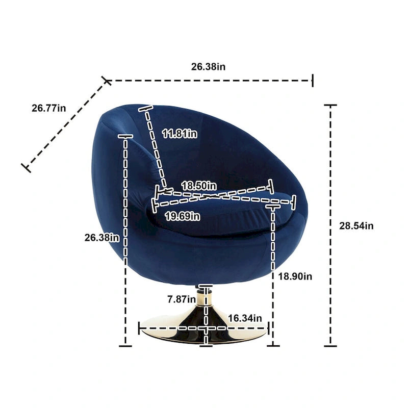 Fauteuils d'appoint pivotants à 360 degrés en velours côté gauche