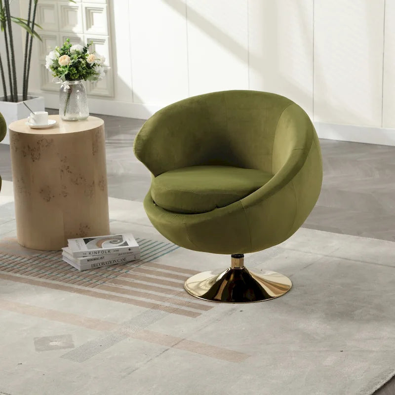 Fauteuils d'appoint pivotants à 360 degrés en velours côté gauche