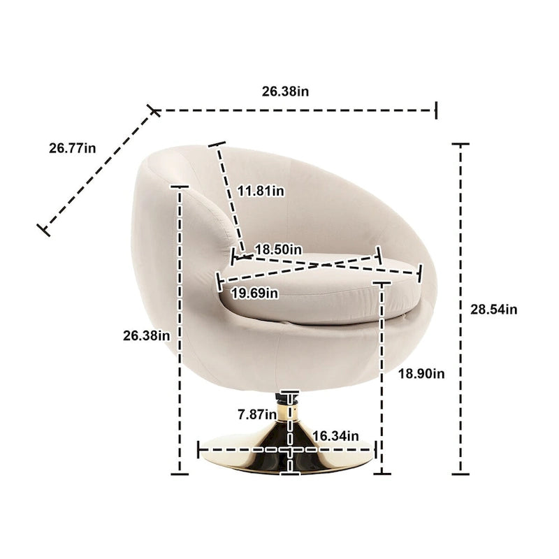 Fauteuils d'appoint pivotants à 360 degrés en velours côté gauche