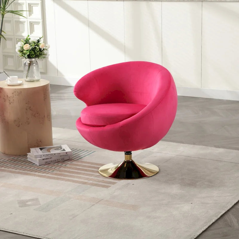 Fauteuils d'appoint pivotants à 360 degrés en velours côté gauche