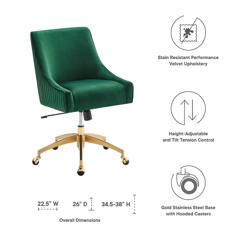 Chaise de bureau Discern Performance en velours