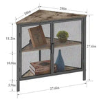 Table d'angle moderne triangulaire à 3 niveaux avec 2 portes pour salon, chambre, bureau