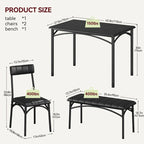 Ensemble de salle à manger 4 pièces avec 2 chaises rembourrées, 1 banc, 1 table de salle à manger
