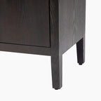 Buffet moderne à 4 portes avec pieds en bois massif, 60 po