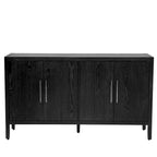 Buffet moderne à 4 portes avec pieds en bois massif, 60 po