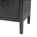 Buffet moderne à 4 portes avec pieds en bois massif, 60 po