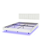 Cadre de lit flottant avec lumières LED et tête de lit murale