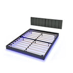 Cadre de lit flottant avec lumières LED et tête de lit murale